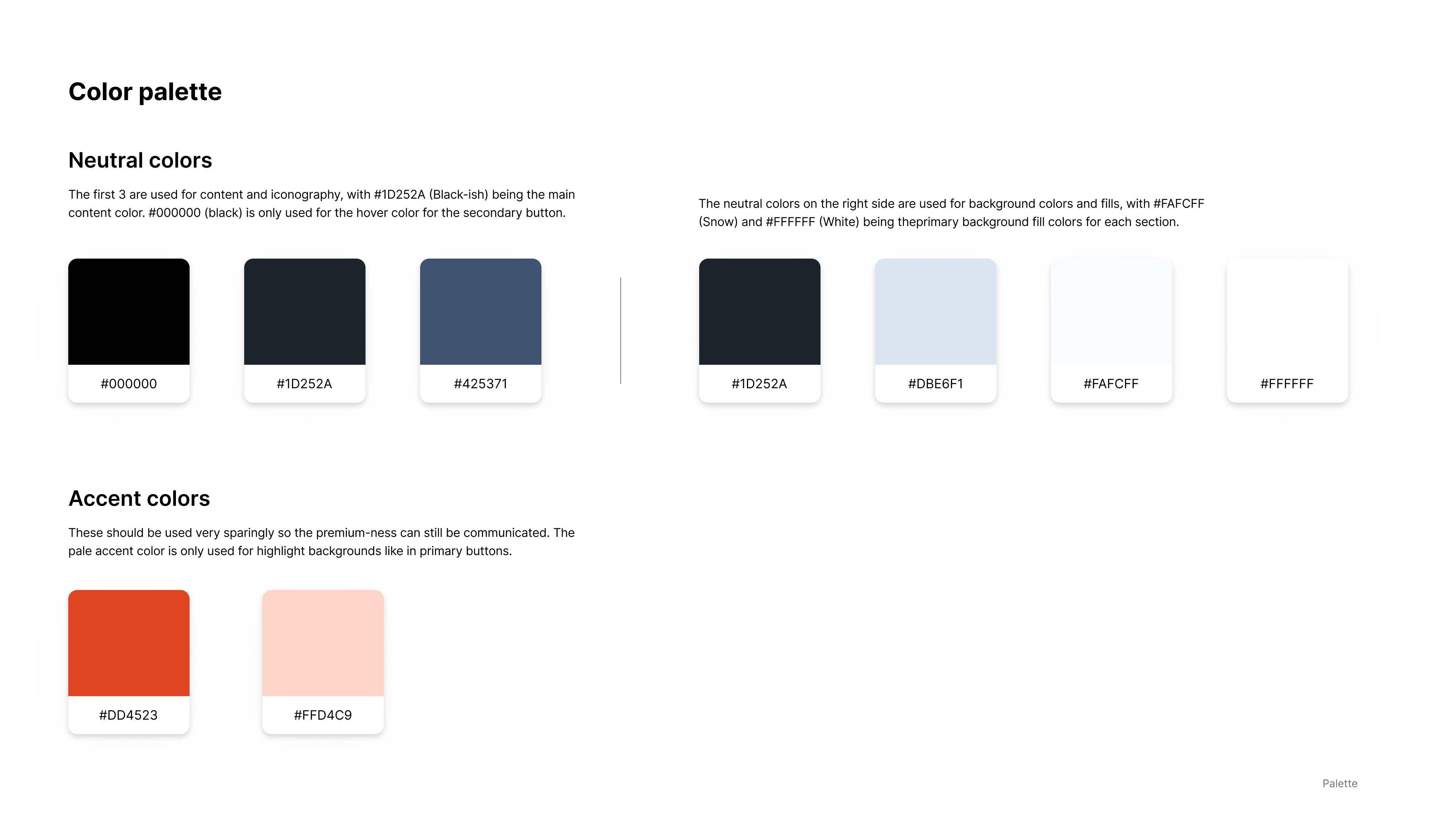 ShredVision color palette design
